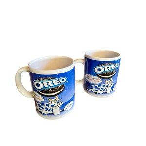 Oreo Kraft Foods Nabisco Cow Milk Coffee Cups, 2, Collectible, Colorful!